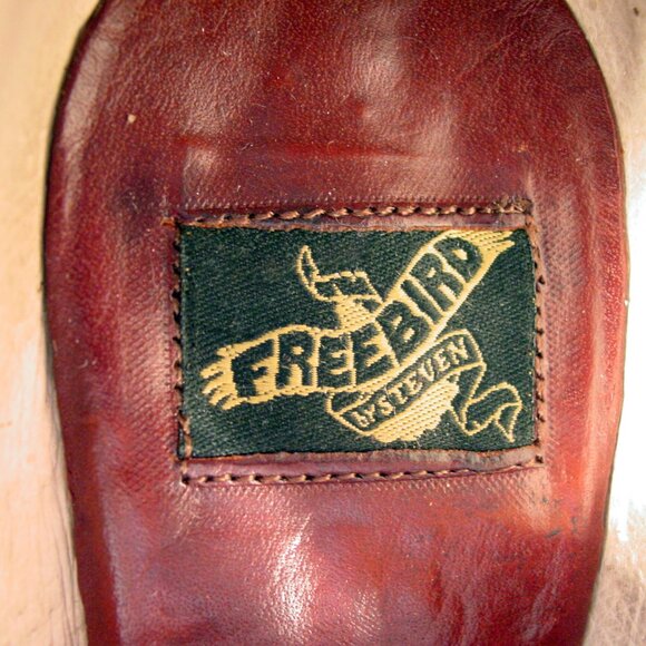 FREEBIRD by STEVEN Bowie $275 Rust Leather Ankle Boots Heeled Booties 7 - Picture 8 of 8